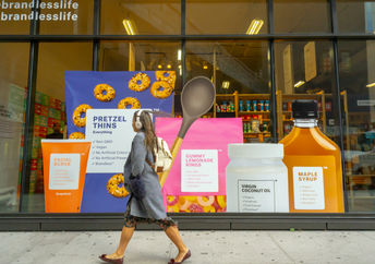 A selection of Brandless products are shown on a table