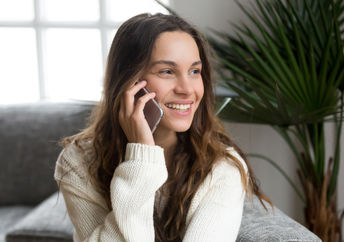 Woman makes phone call