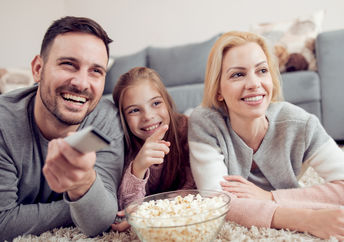 Family watching Netflix