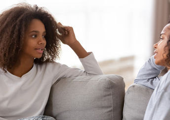 High school pupil telling a story