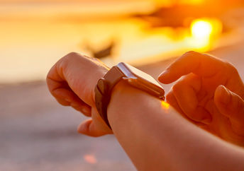 Person using an Apple watch for digital health monitoring