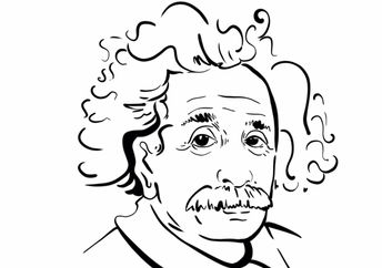 a sketch of Albert Einstein.