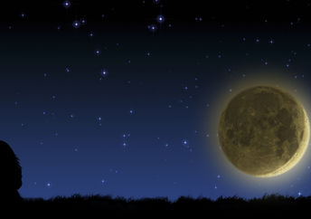 This girl is thinking about going to the moon.