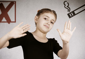 Teen saying no to smoking.