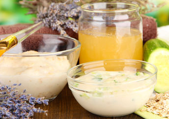 Natural ingredients for a homemade facial.