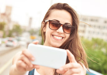 Woman taking a selfie