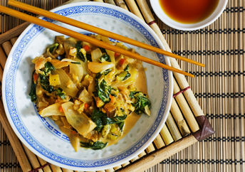 Buddha themed plant-based meals.