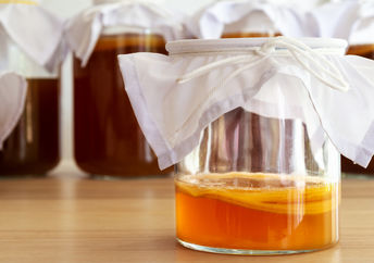 Fermenting Kombucha.