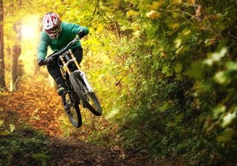 Finally biking on a difficult trail.