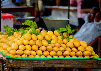 Fruit on display at an Indian market