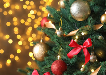 A decorated Christmas tree.