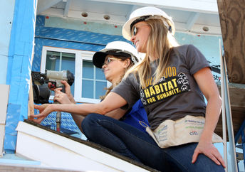 Working on a Habitat for Humanity house.