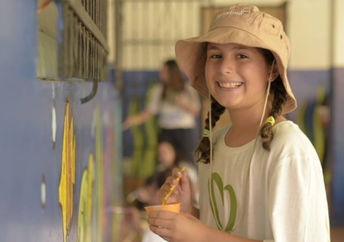 Helping to beautify a school on Good Deeds Day.