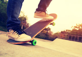 Youth on a skateboard.