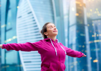 Young woman feeling positive and motivated.