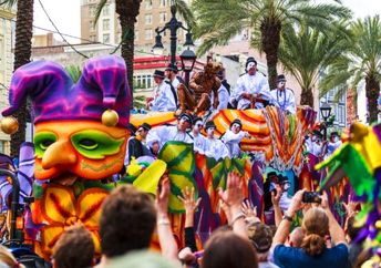 Celebrating Mardi Gras.