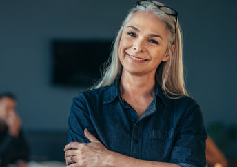 Strong and self-confident woman.