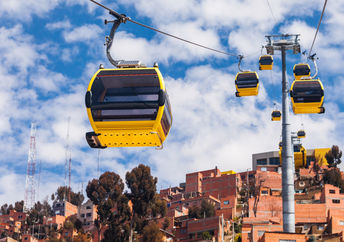 Cable cars in La Paz, Bolivia.