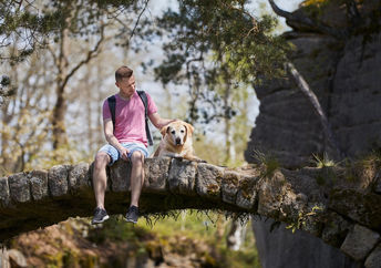 Taking a rest on the trek.