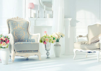 Bright white interior.