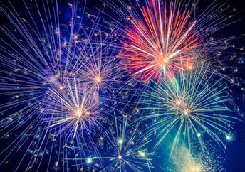 Fireworks in the sky.