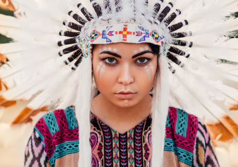 Face of Cherokee woman.