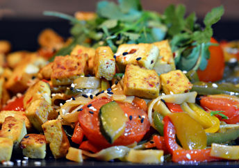 Tofu salad with greens is full of calcium.