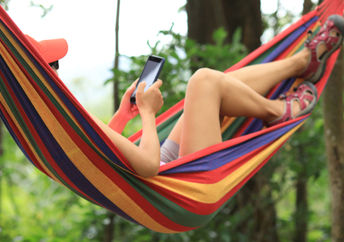 Relaxing in a hammock, mosquito free.