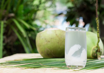 Hydrating coconut water.