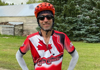 This cyclist is riding to raise money and awareness for Parkinson's Disease.
