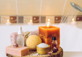 Preparing for a healing warm bath at home.