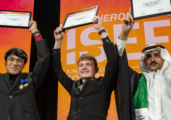 First place Regeneron winner Robert Sansone is in the center.