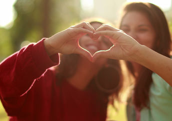 Heart shape with hands.