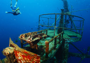 Diver exploring under the sea