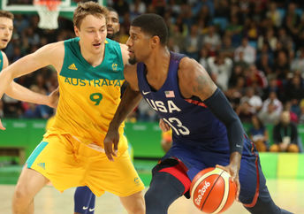 Paul George playing for Team USA at the Olympic Games.