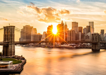 Manhattan at sunset.