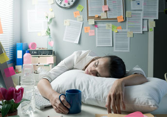 A tired business woman.