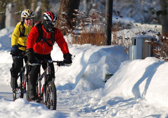 Bicycling to work in Oulu, Finland.