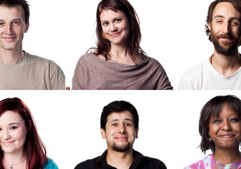 Portraits of people.