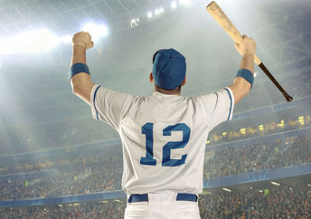 Baseball player just hit a home run.