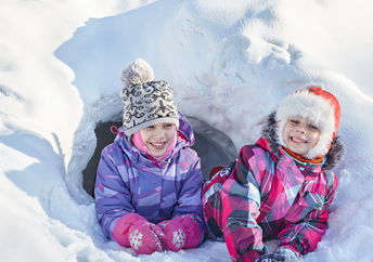 Playing in the snow when school is closed for inclement weather.