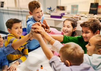 Group of happy kids.