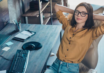 Taking a power nap at work.