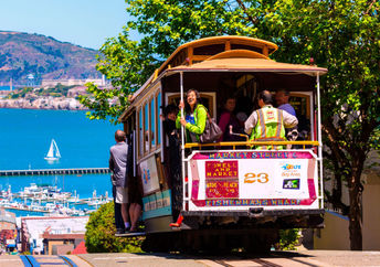 Iconic cable car in San Francisco.