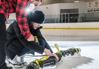 EELS being tested in an indoor ice rink..