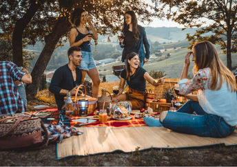 Creating a magical picnic with friends.