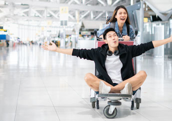 The freedom of not checking luggage at the airport.