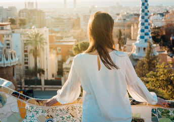 Woman enjoying a solo travel vacation.