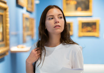 Studying paintings with a curious mindset.