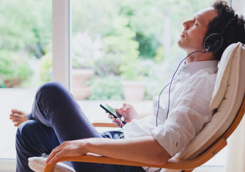 Relaxing to some calming music.